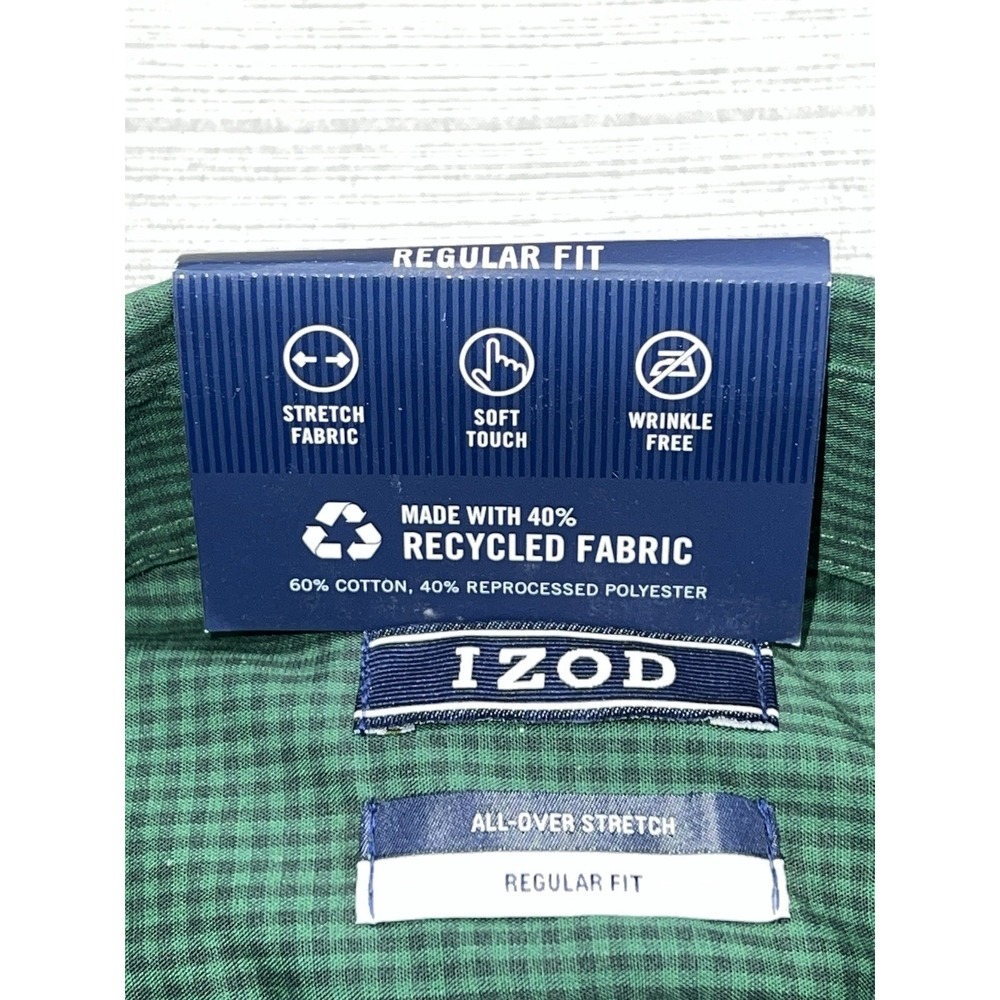Izod All-over Stretch LS Regular Fit Shirt Men's Size‎ (14-14.5 32/33 Small) NWT - Picture 8 of 14